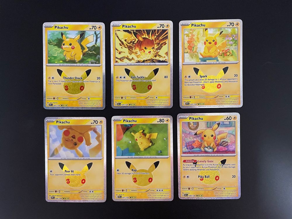 Pokémon 30th Celebration Pikachu Promo Sammlung 18/30 Karten (Gebraucht ...