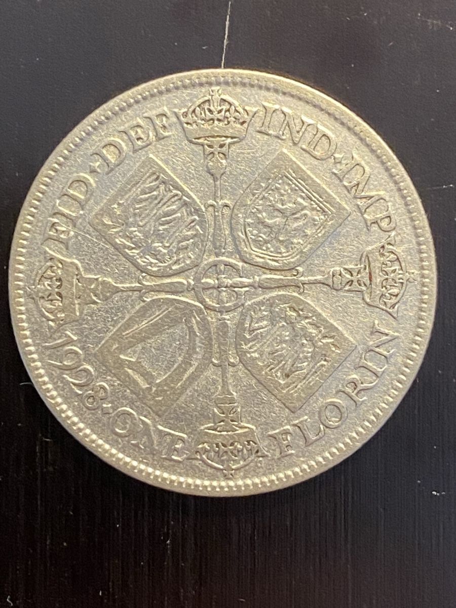 Alle Münzen: Royaume-Uni, 1 Florin de 1928 Argent – Gebraucht aus Corsier-sur-Vevey von Ginoarturo 1