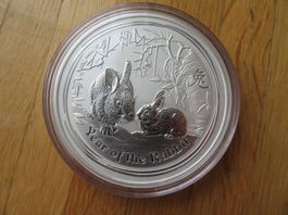 Münze Australien Lunar II Serie Hase 5 Oz Silber 2011
