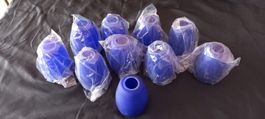 10 STK LAMPENGLÄSER BLAU - NEUWERTIG