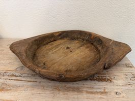 Schöne Holzschale Handmade im Shabby Antik Look, Neu
