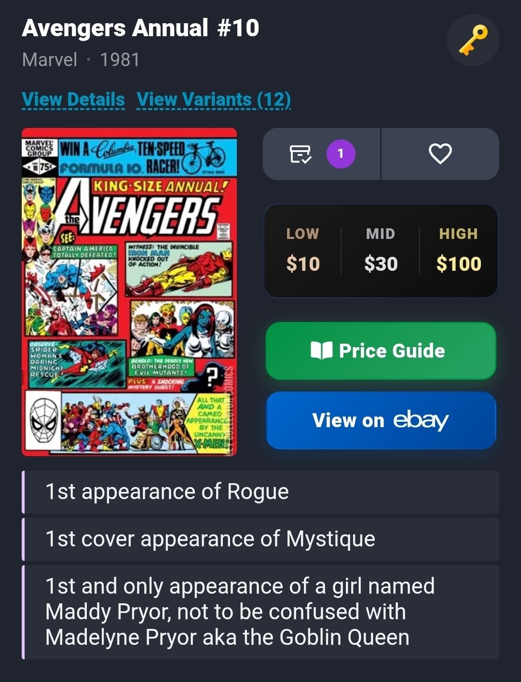 Fumetti: Avengers Annual #10 🔑 – Nuovo (secondo la descrizione) da Biel/Bienne venduto da collector_comics 2