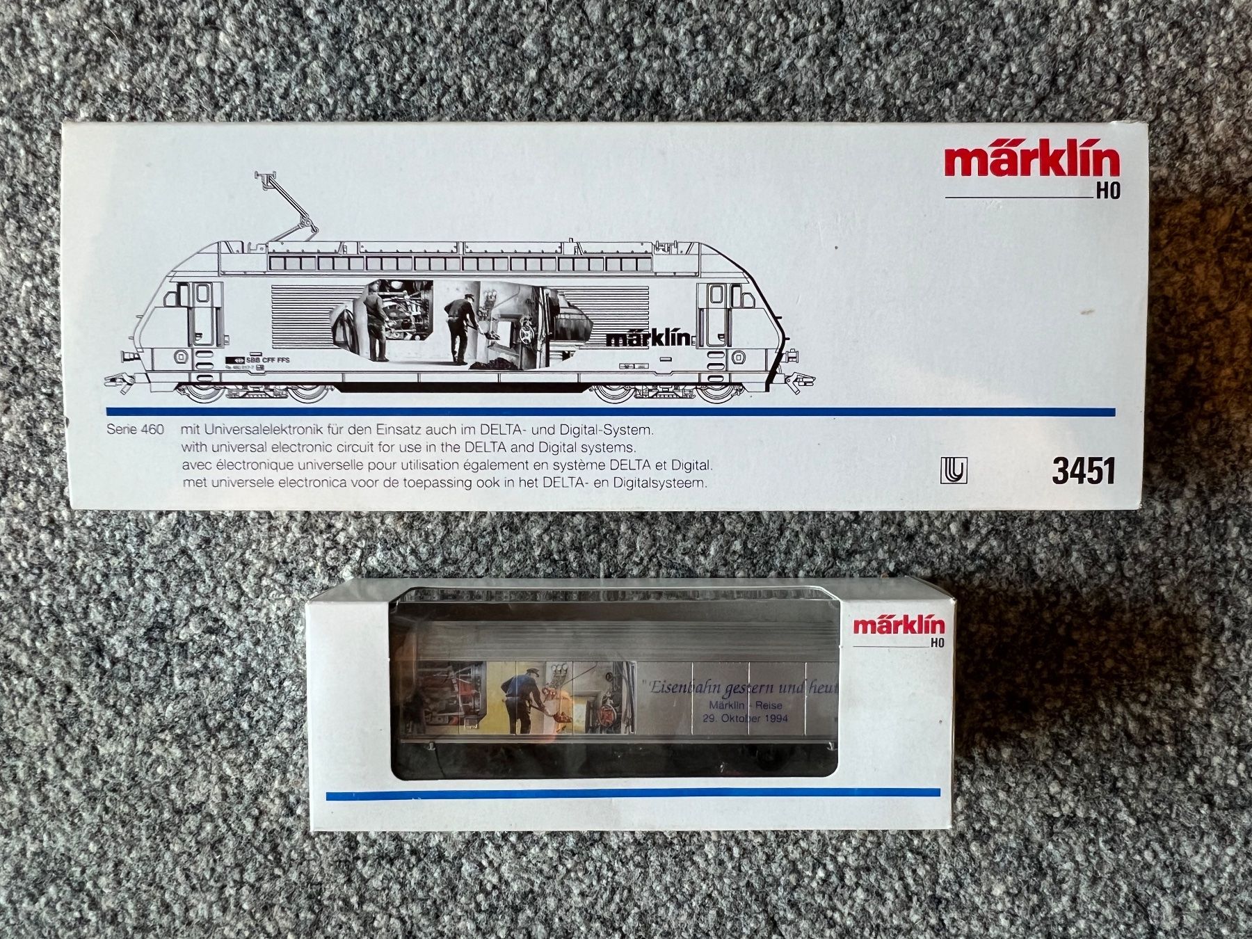 Märklin Modellini di ferrovie: Märklin 3451 Re 460 SBB + Wagon Eisenbahn 1994 – Nuovo (secondo la descrizione) da Sion venduto da noe_b5w8