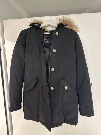 Woolrich Winterjacke Damen Grösse S schwarz Fell Kapuze