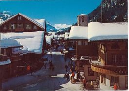 Adelboden, Dorfstrasse, belebt, gelaufen 1980