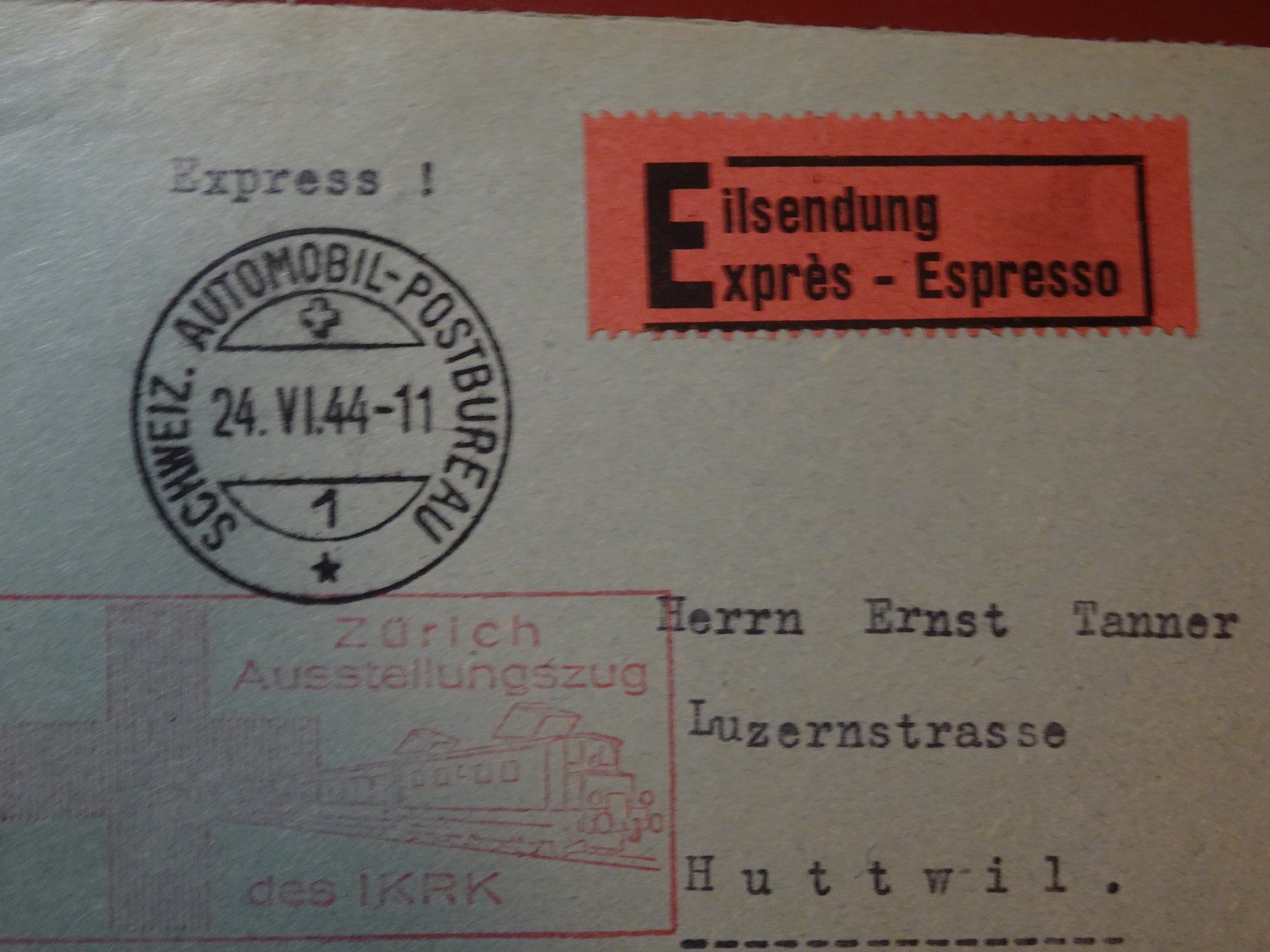 Tutti i francobolli: 24.VI.44. SATZBRIEF MIT VIGNETTE S.R.K. – Usato da Eschenbach SG venduto da eDaisy 2