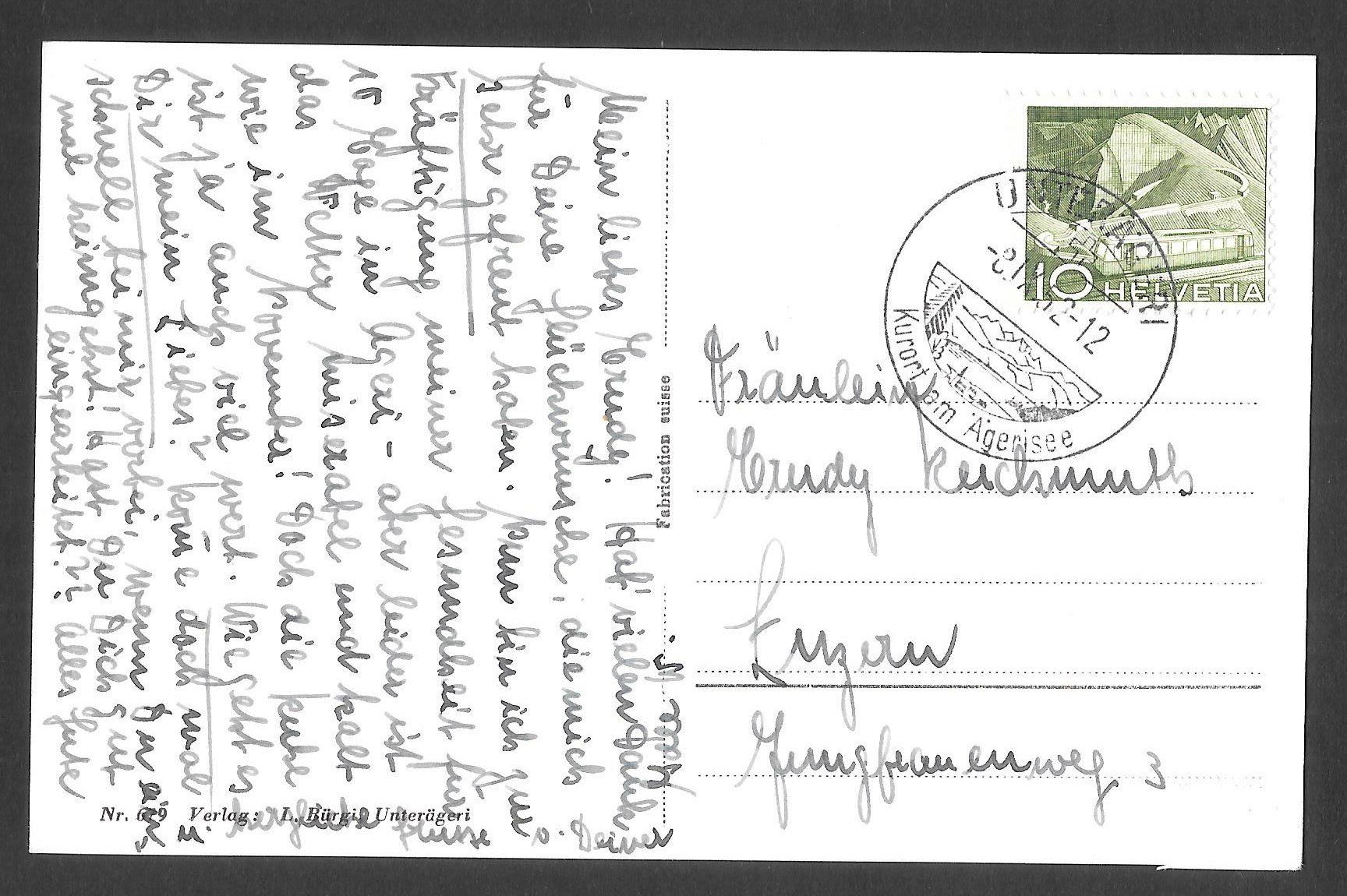 Cartoline postali: Unterägeri Anlagen – Usato da Olten venduto da clotaldi 1