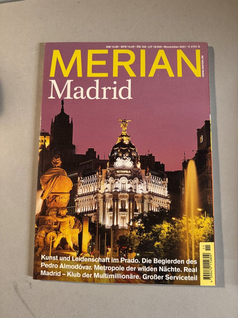 Riviste & Magazine: Merian Madrid November 2001 – Usato da Erstfeld venduto da Uhu1980