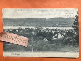 1912 Postkarte Thalwil mit Stempel und Notiz 