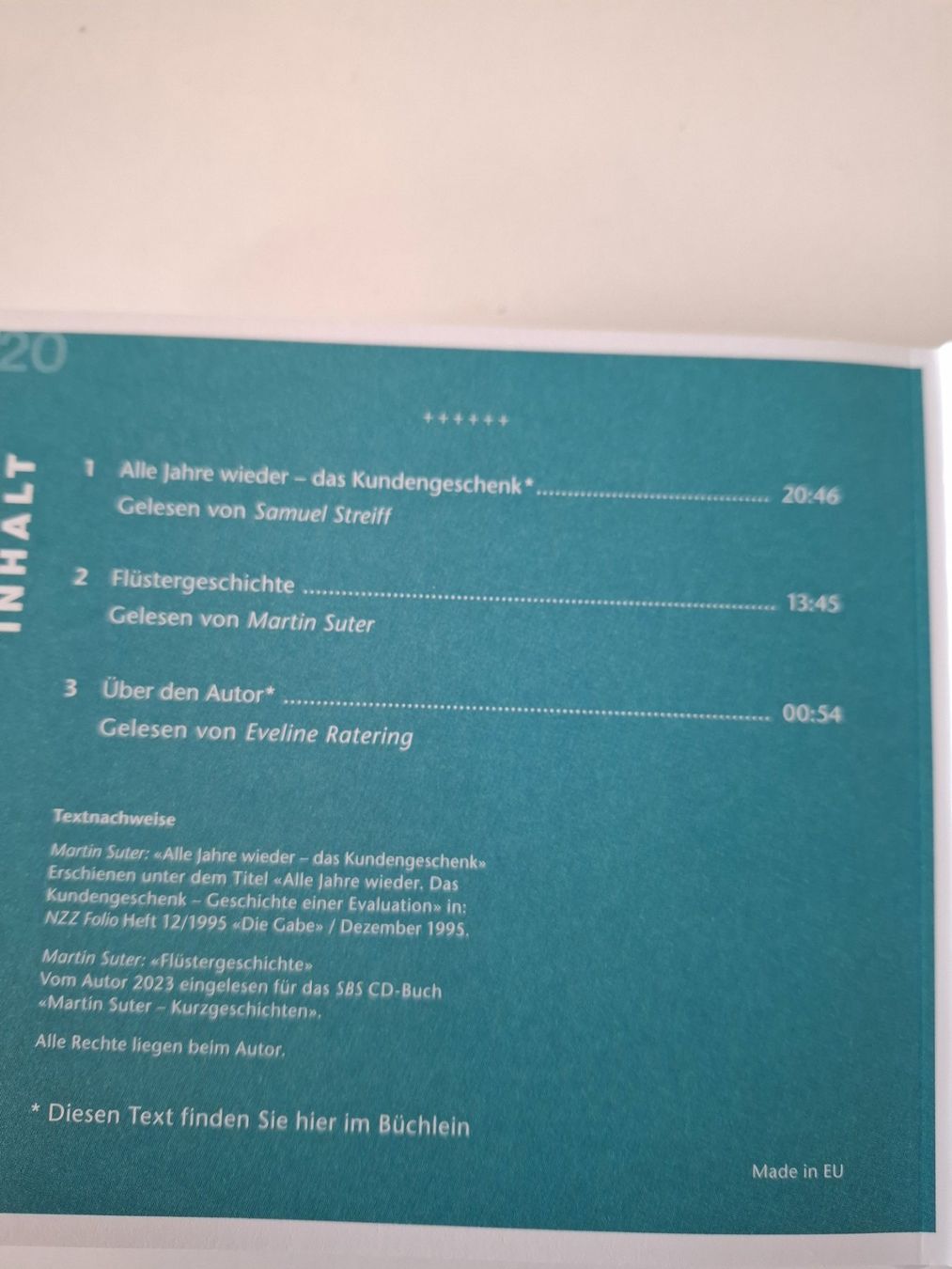 Hörbücher: Hörbuch – Neu (gemäss Beschreibung) aus Zürich von honolulu4711 1