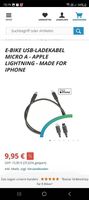 E-Bike USB Ladekabel Micro A auf Apple Lightning