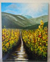 Tableau d'art"Vignoble d'automne"   fait à la main