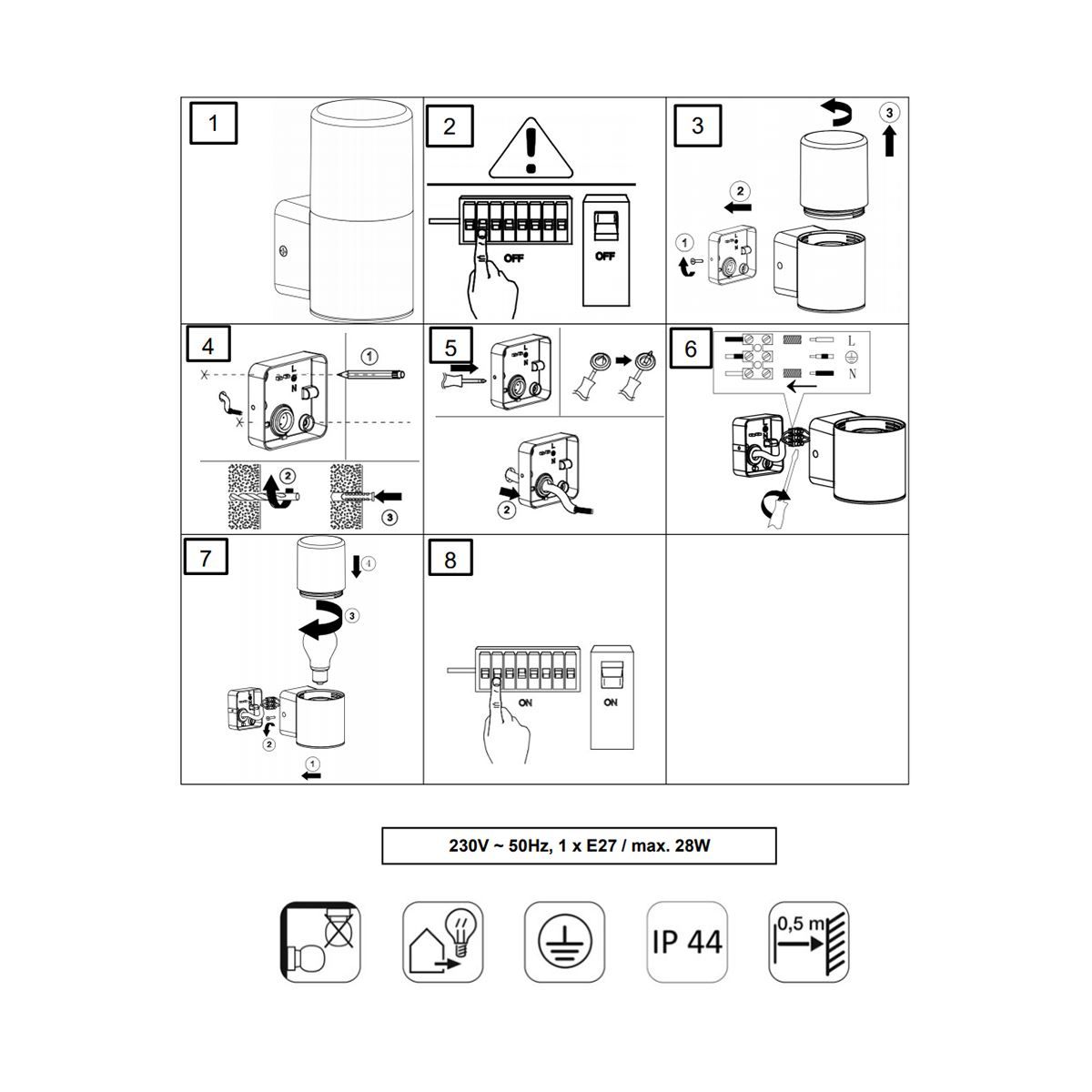 Lampade: Aussen Wandleuchte, IP44, 18 cm x 8 cm – Nuovo (secondo la descrizione) da Kreuzlingen venduto da Smart-Light 2