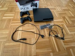PS3 slim + boîte + 45 jeux + 2 manettes - HDD retiré