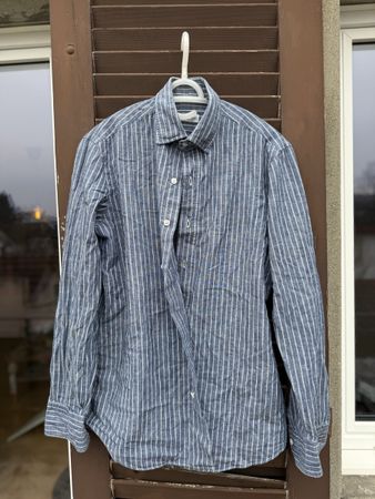 Herren Hemd gestreift Salvatore Piccolo Grösse 39 Baumwolle