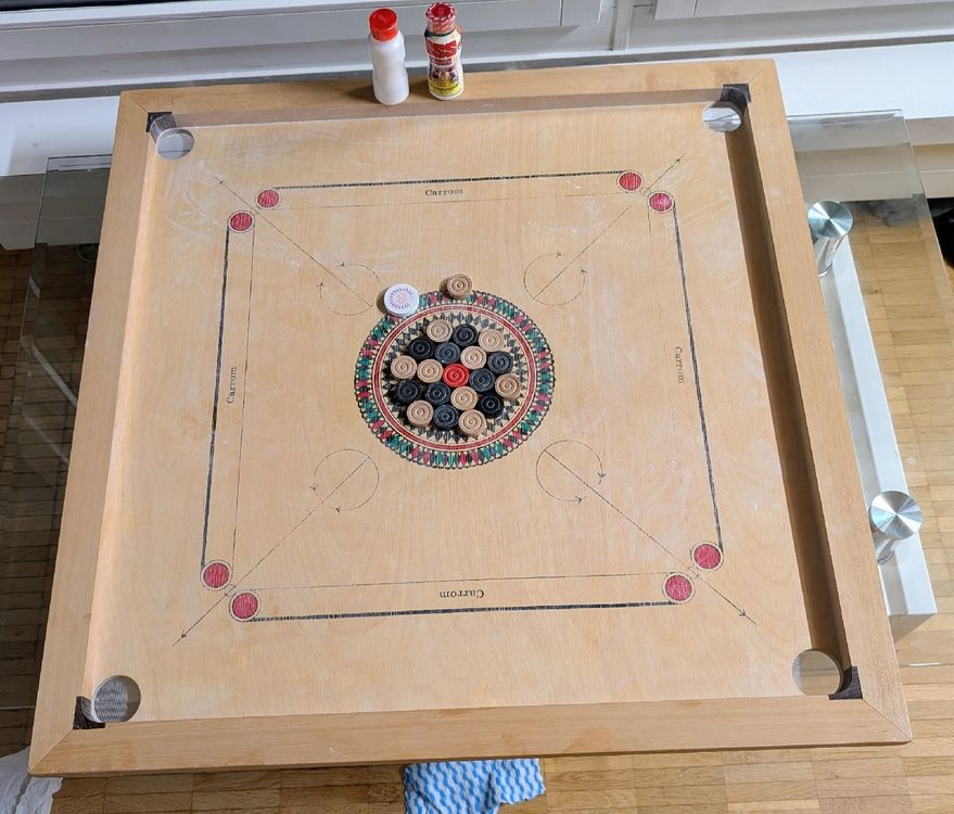 Tavola Da Gioco A Quadri Per Carrom, In Legno Di Kikar, Prodotto - Foto 5
