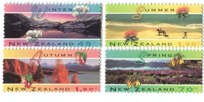 Tutti i francobolli: Briefmarken "Vier Jahreszeiten". Neuseeland – Nuovo e nell'imballaggio originale da Basel venduto da Butsch5