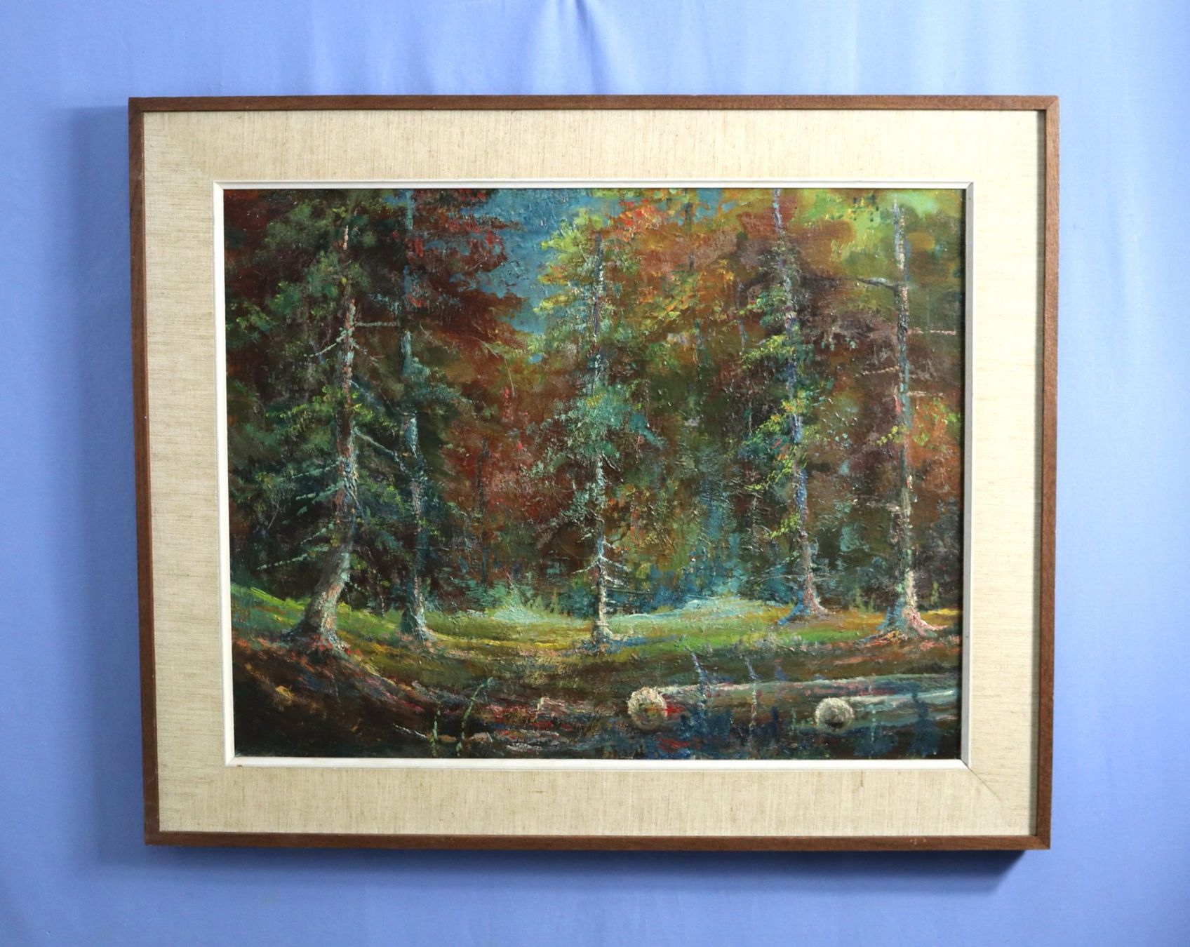 Gemälde: Waldlandschaft, Gemälde Oel auf Leinwand, "Farb-Studie" – Gebraucht aus Zug von Kunst-Fundgrube 5