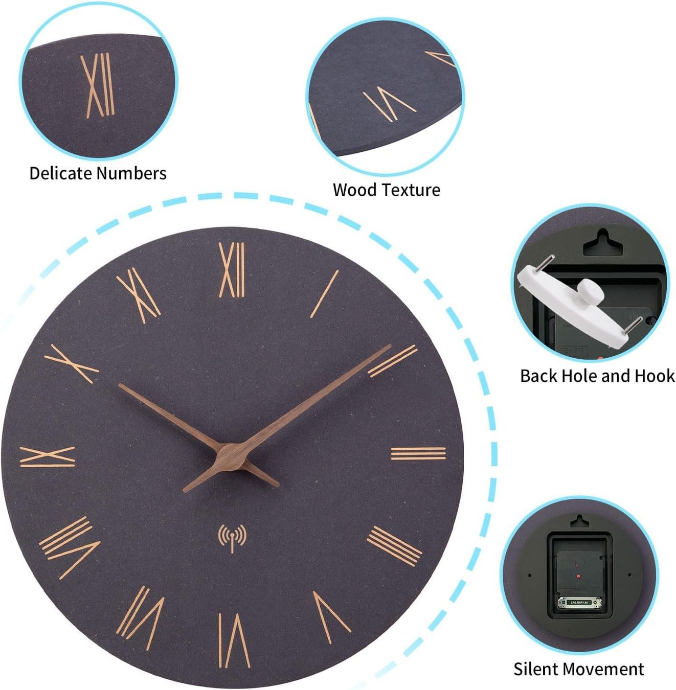 Orologi da terra & Orologi da parete: Funkuhr Ohne Tickgeräusche 30cm – Nuovo e nell'imballaggio originale da Nuglar venduto da SaleRitter 4