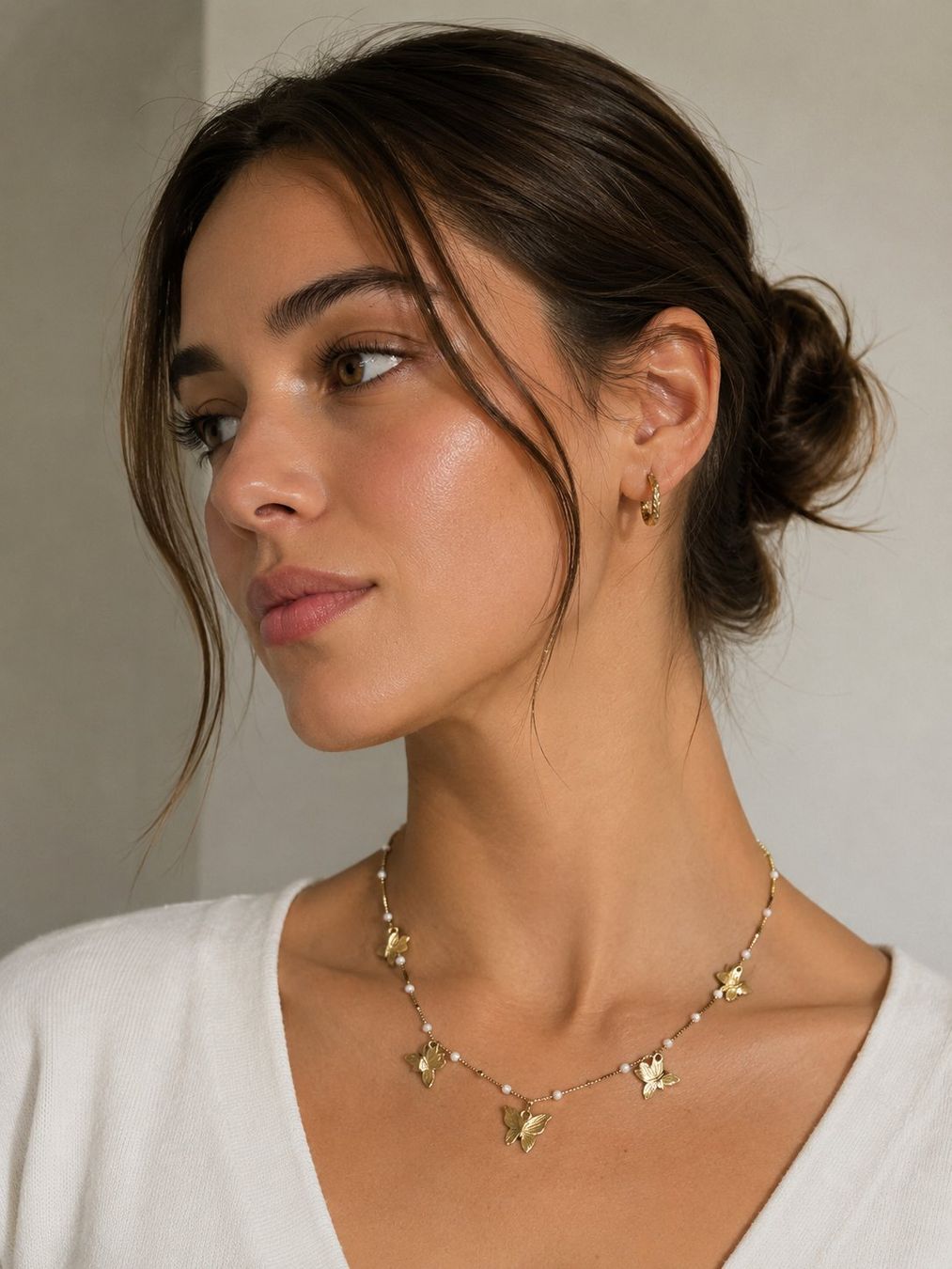 Catenine: Modeschmuck Kette Schmetterlinge 19 cm goldfarbend – Usato da Kirchdorf AG venduto da coco123