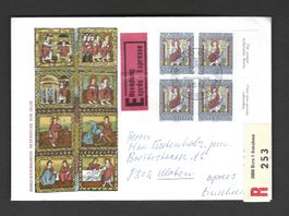 FDC Einschreiben Pro Patria Viererblock 1967