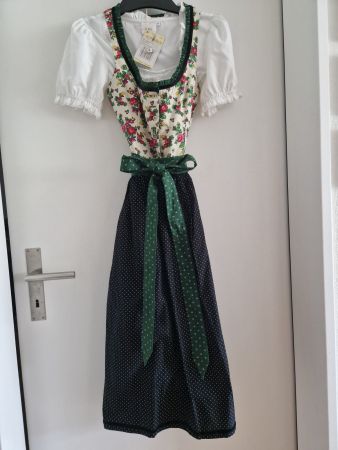 Dirndl Almsach Grösse 36 bunt mit Schürze und Bluse