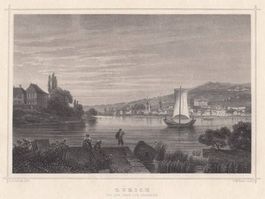ZÜRICH, STAHLSTICH NACH ROHBOCK 1865