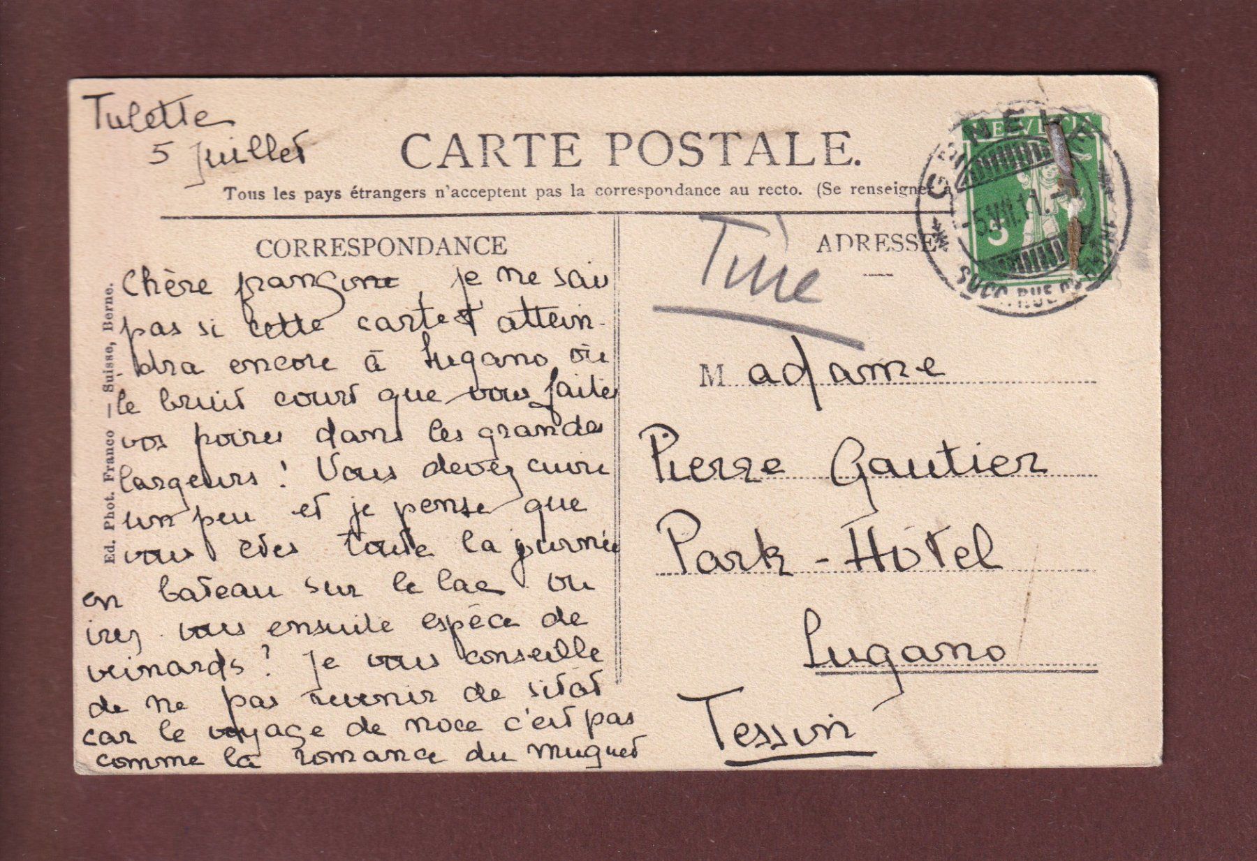Cartoline postali: GENEVE - Place du Molard - 1911 – Usato da Pully venduto da nicecards 1
