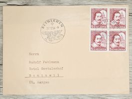 CL02 Enveloppe + Timbre Suisse 1956