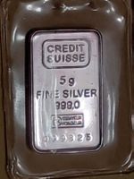 5 Gramm Credit Suisse Silberbarren 999.0