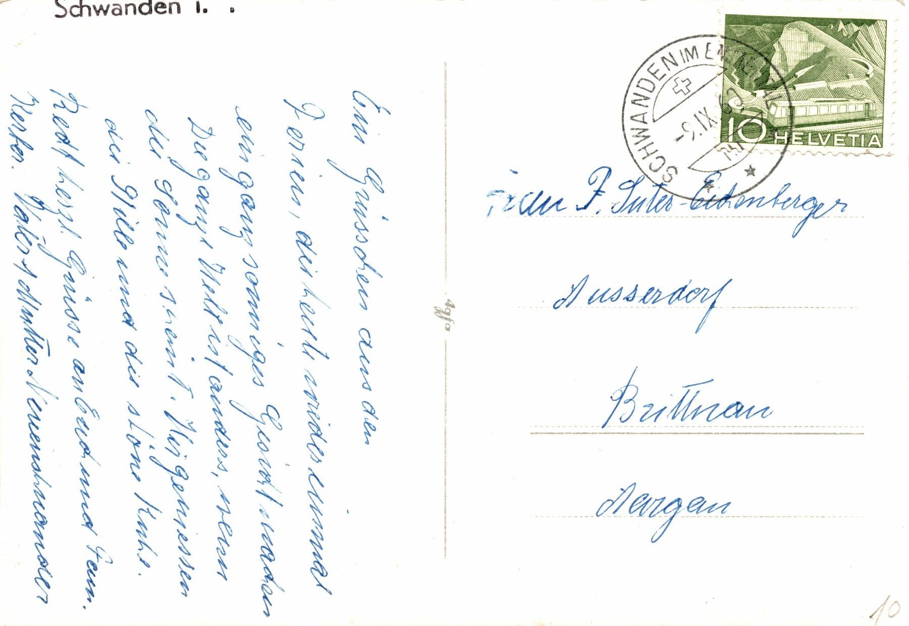 Cartes postales: Schwanden i. E. – D'occasion à Bronschhofen par Astore 1