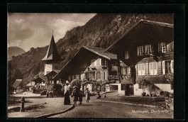 Meiringen, Dorfpartie an der Kirche, Mut