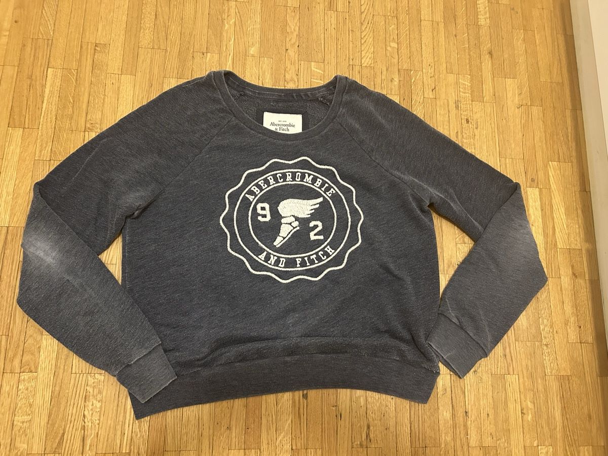 Abercrombie Maglioni & Felpe: Abercrombie, pull coton, manches longues, gris noir,TL – Usato da Lausanne venduto da lavirgule