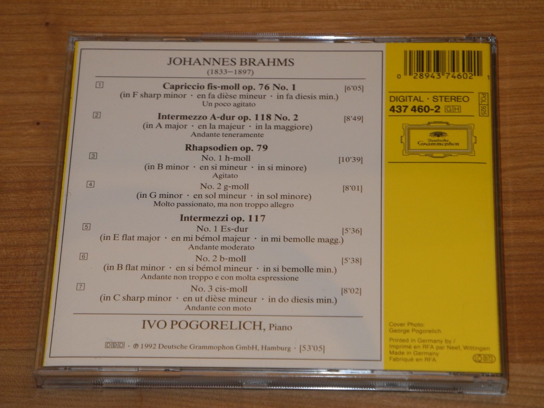 CD: IVO POGORELICH SPIELT BRAHMS - INTERMEZZI - DGG – Nuovo (secondo la descrizione) da Fahrwangen venduto da Swirl2 2