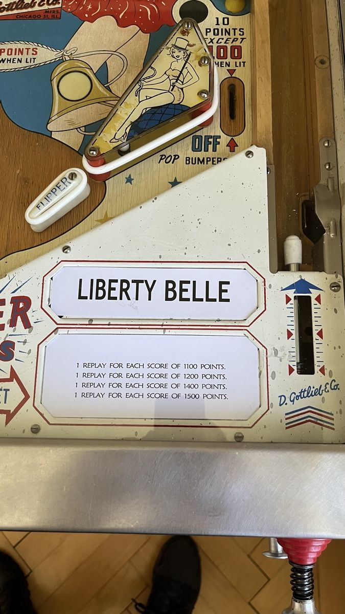 Flipper: Flipper Gottlieb Liberty Belle 1962 – Usato da Zürich venduto da mac1963mac 9