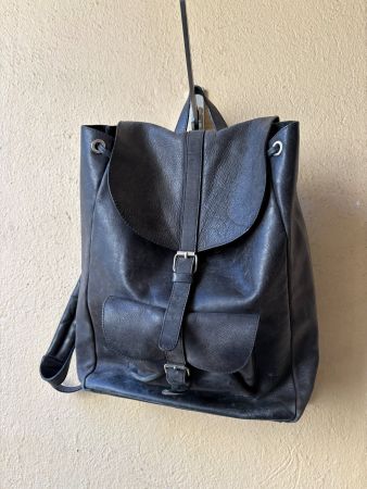 Park Bags Leather Rucksack Black