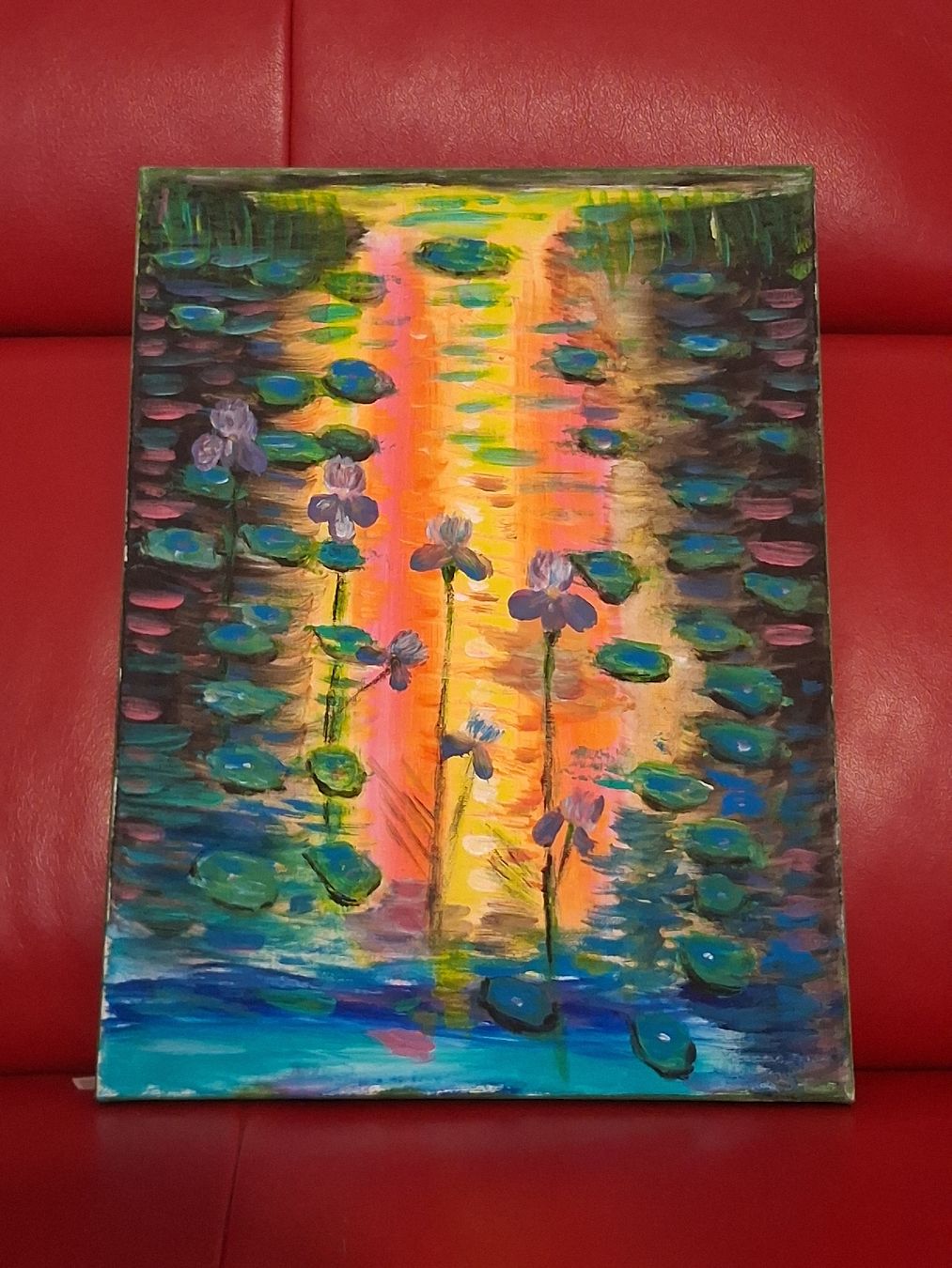 Tableaux: Seerosenteich im Abendlicht – Neuf avec emballage d'origine à Basel par Uniatowicz 2