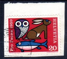 ABART SCHWARZER PUNKT PRO FAUNA 1959 GESTEMPELT  - CA13