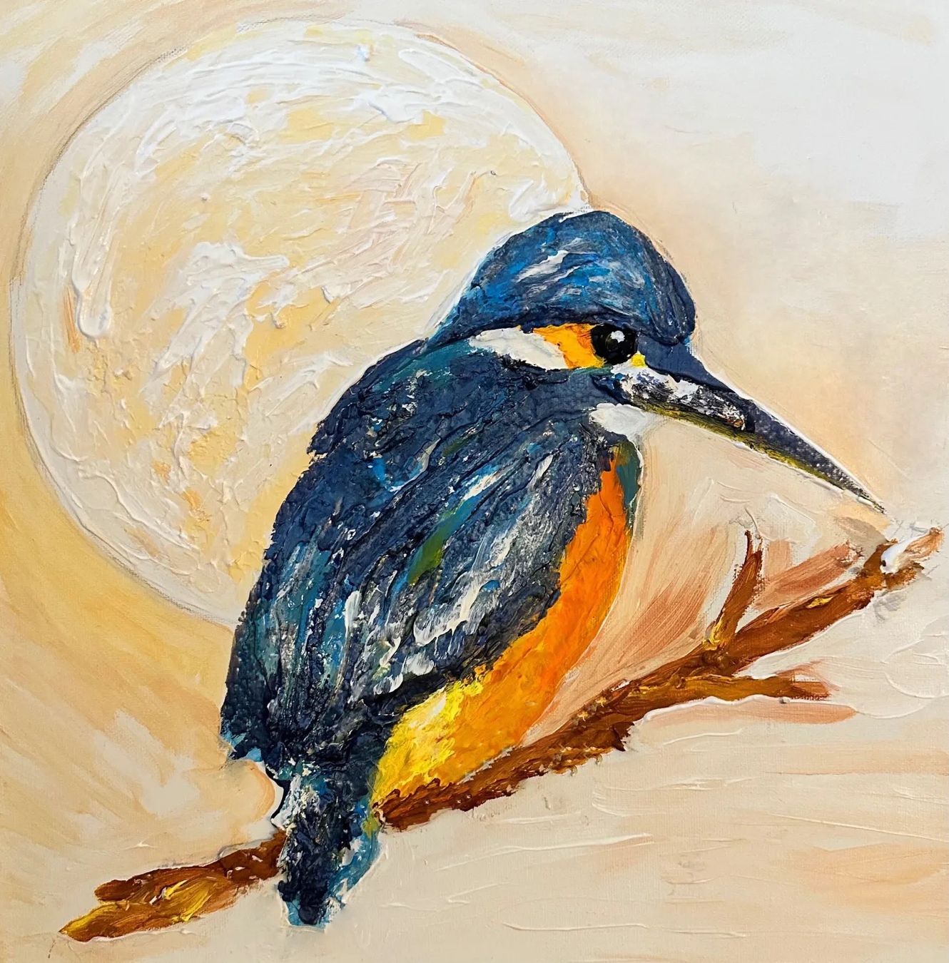 Dipinti: Eisvogel im Mondenschein – Nuovo (secondo la descrizione) da Vaduz venduto da valeole