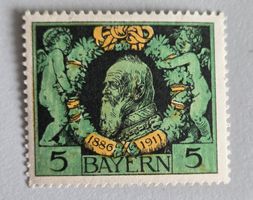 Bayern: Historische 5 Pfennig Briefmarke Luitpold von Bayern