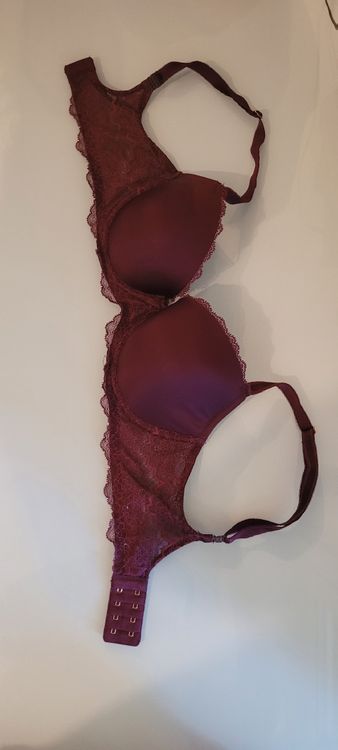 Soutien-gorge Victoria's Secret Rose Et Blanc à Fleurs, Taille 32C - Push-up - Occasion Très Bon état