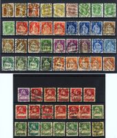 ab 1907-1941: Posten mit Vollstempel, Tell und Helvetia