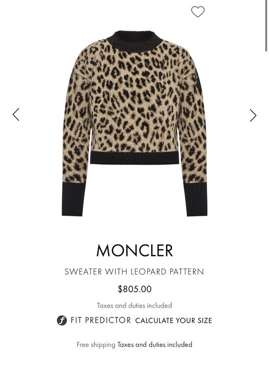 Moncler store leopard sweater