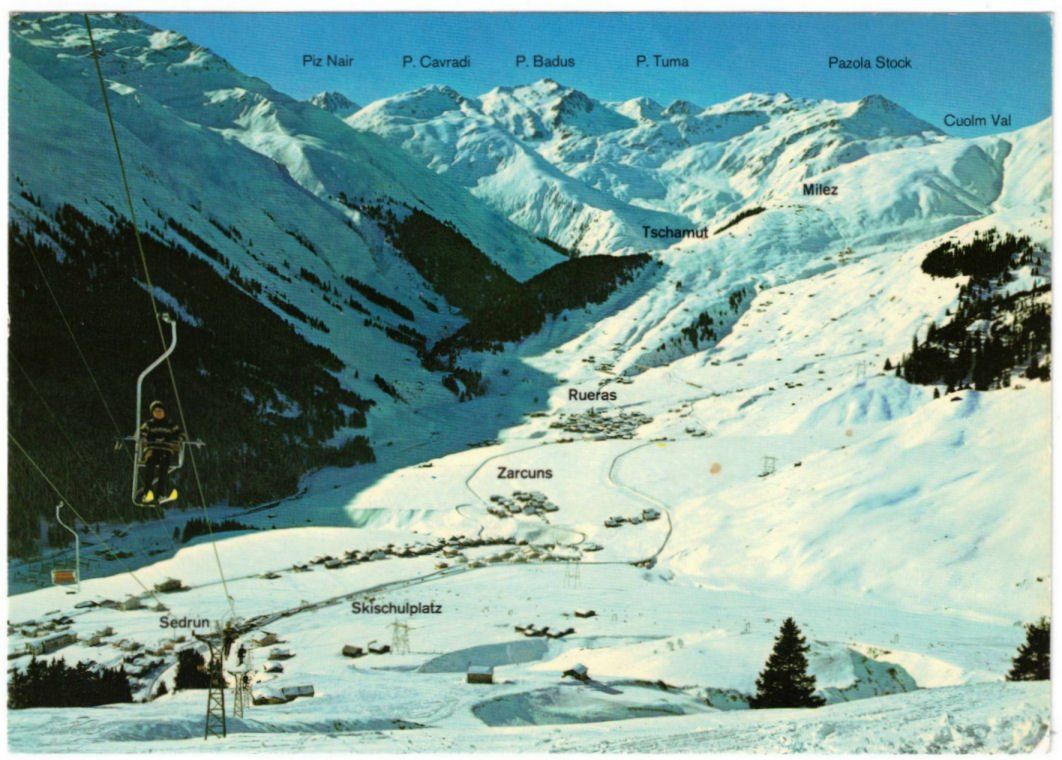 Cartoline postali: Sedrun - Sessellift Cungieri – Usato da Binningen venduto da Mountainrider