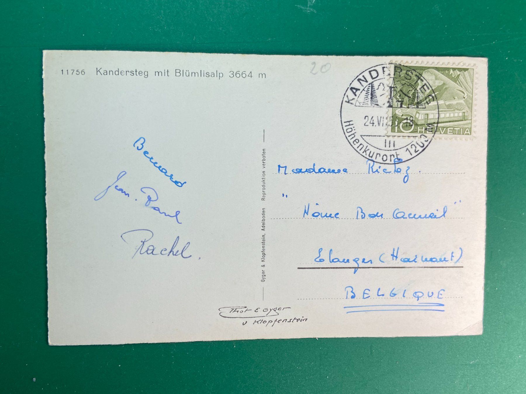Cartoline postali: Kandersteg mit Blüemlisalp – Usato da Steg VS venduto da danwer74 1