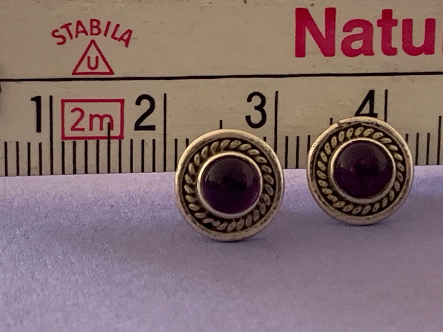 Orecchini pendenti & Orecchini a lobo: Teller ohrstecker violette silber! – Usato da Dittingen venduto da Bijoubelle 1