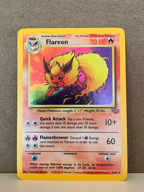 3/64 Flareon Flamara Holo ENG Pokemon Jungle Dschungel | Kaufen auf Ricardo