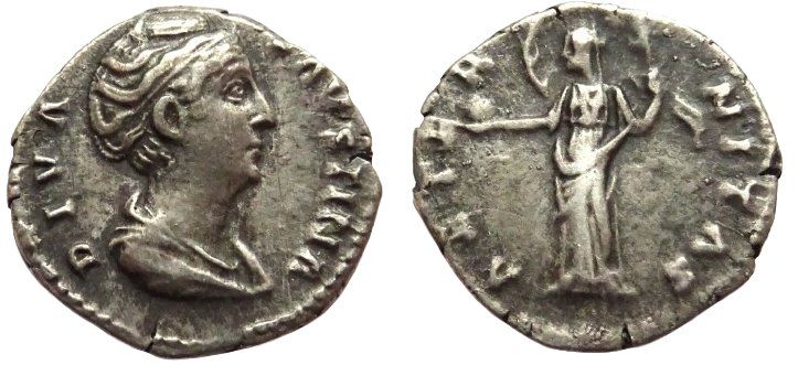 Tutti le monete: DIVA FAUSTINA I silver denarius ( after 141 AD) – Usato da La Sarraz venduto da classicworldcoins