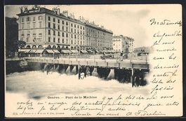 AK Genève, Pont de la Machine, 1901