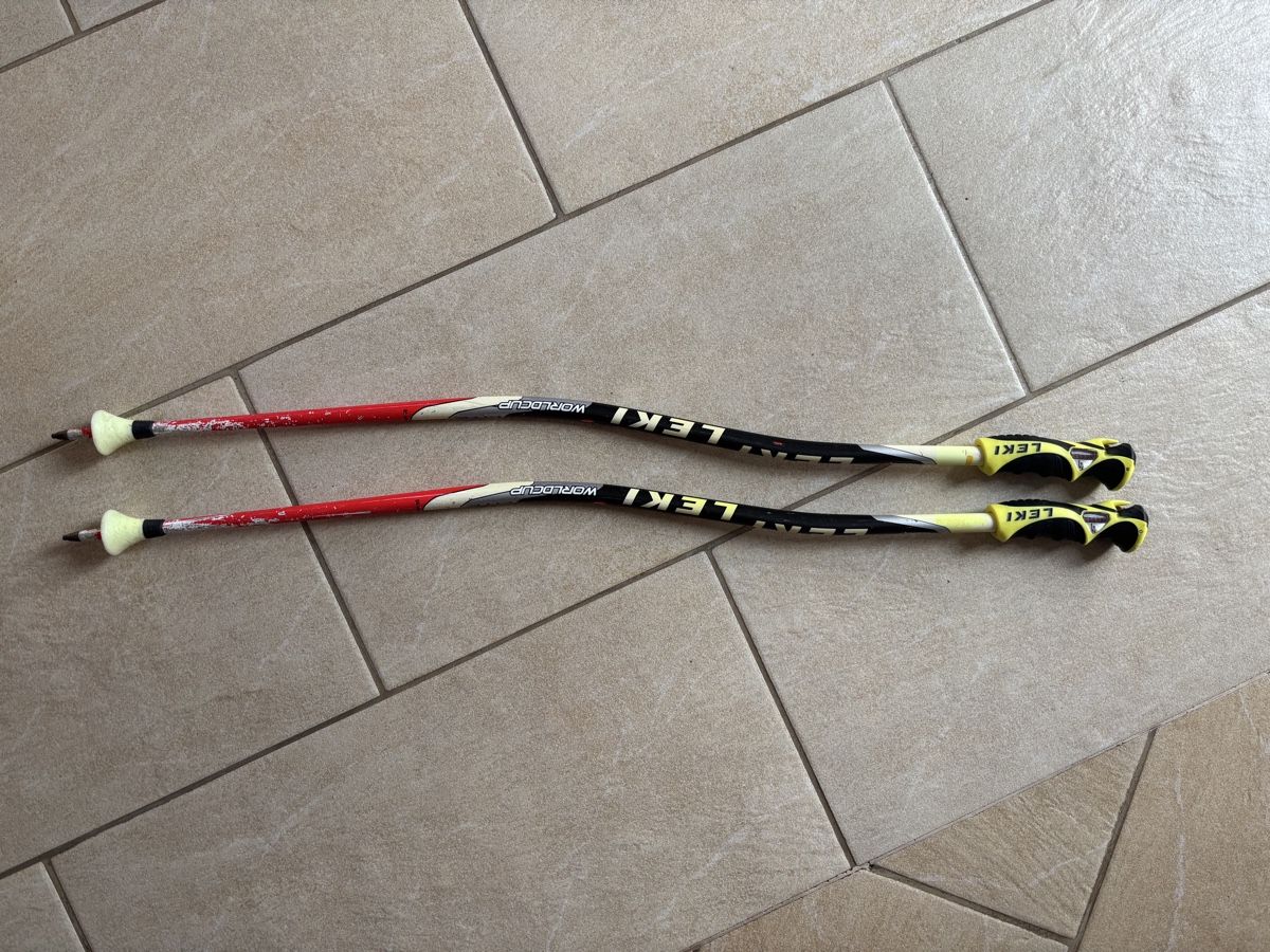 Leki Bastoncini da sci: LEKI bâtons de Ski Worldcup light Trigger S courbés - 90 cm – Usato da Ogens venduto da ced_qn5v